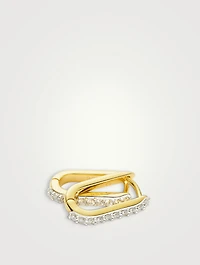 Small Pavé Ovate Hoop Earrings