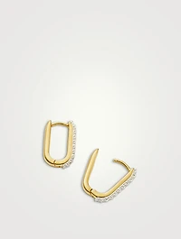 Small Pavé Ovate Hoop Earrings