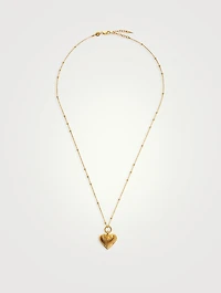 Ridge Heart Charm Pendant Necklace