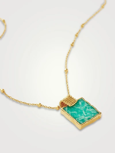 Lena Charm Necklace With Amazonite