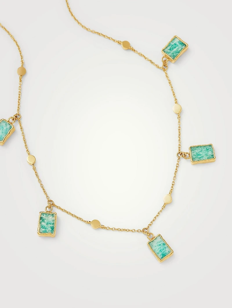 Lena Charm Choker Necklace With Amazonite