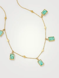 Lena Charm Choker Necklace With Amazonite