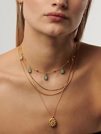 Lena Charm Choker Necklace With Amazonite