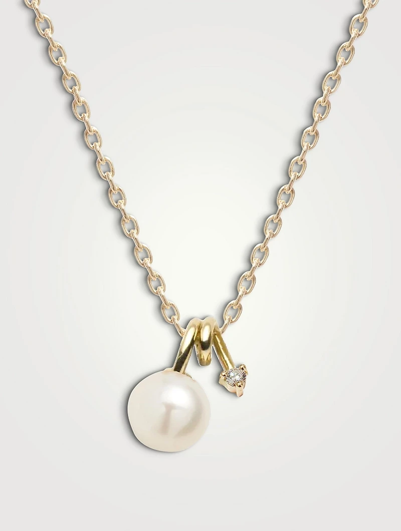 14K Gold Swirl Pendant Necklace With Diamond