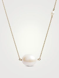 14K Gold Baroque Pearl Pendant Necklace