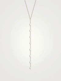 14K Gold Long Pearl Lariat Necklace