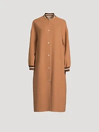 Long Wool Bomber Jacket