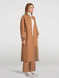 Long Wool Bomber Jacket