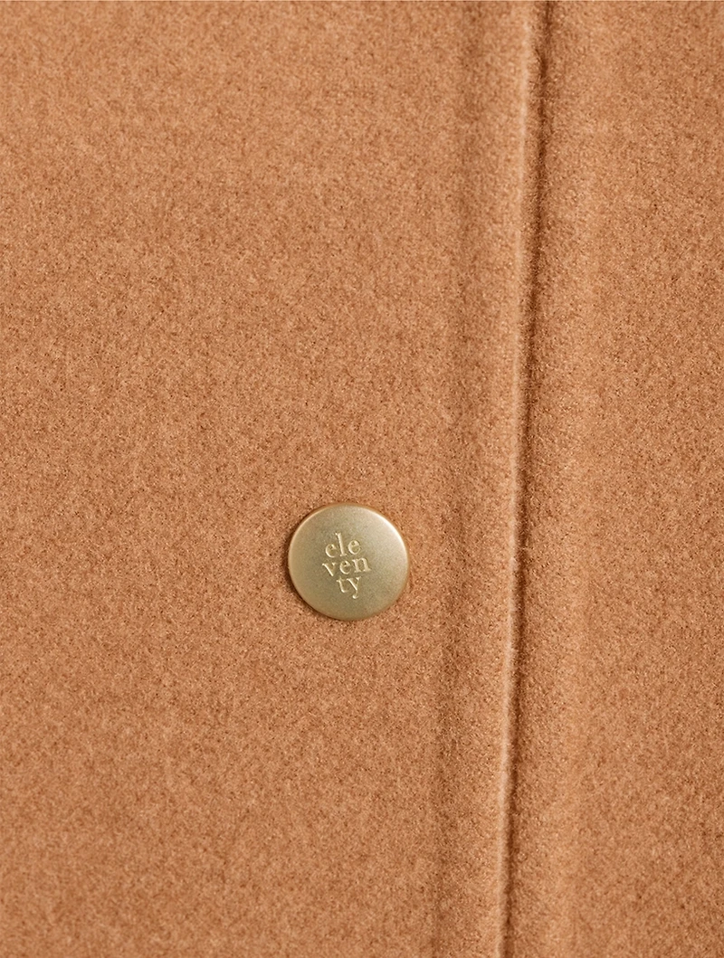 Long Wool Bomber Jacket