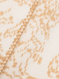Belted Jacquard Cashmere Cardigan
