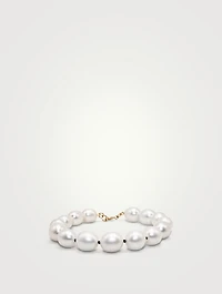 14K Gold Knotted Baroque Pearl Bracelet