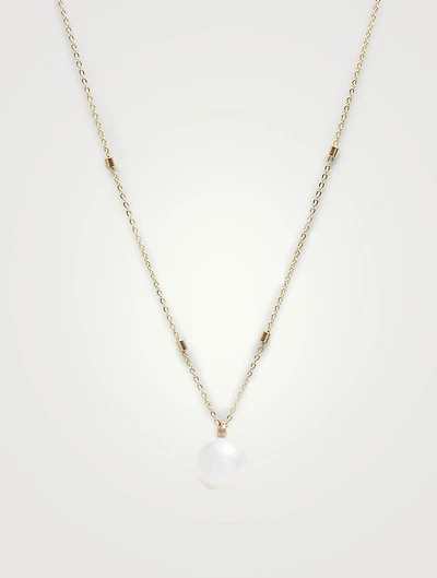 14K Gold Petite Pearl Bead Necklace