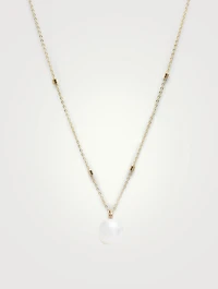 14K Gold Petite Pearl Bead Necklace