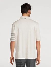 Short-Sleeve Wool Polo With 4-Bar Stripe