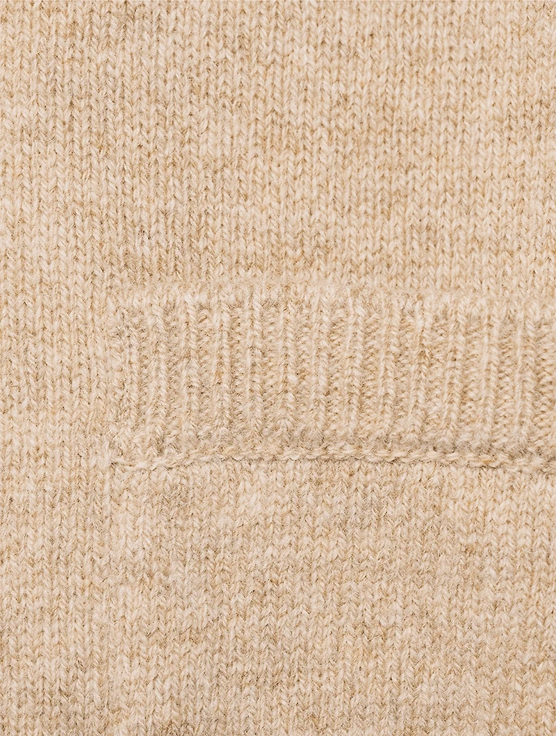 Stretch Wool V-Neck Cardigan With 4-Bar Stripes