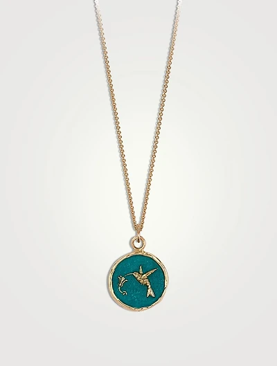 True Colors Hummingbird 14K Gold Talisman Necklace