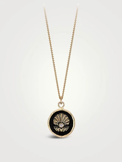 The World Is Your Oyster 14K Gold Talisman Necklace With Diamond