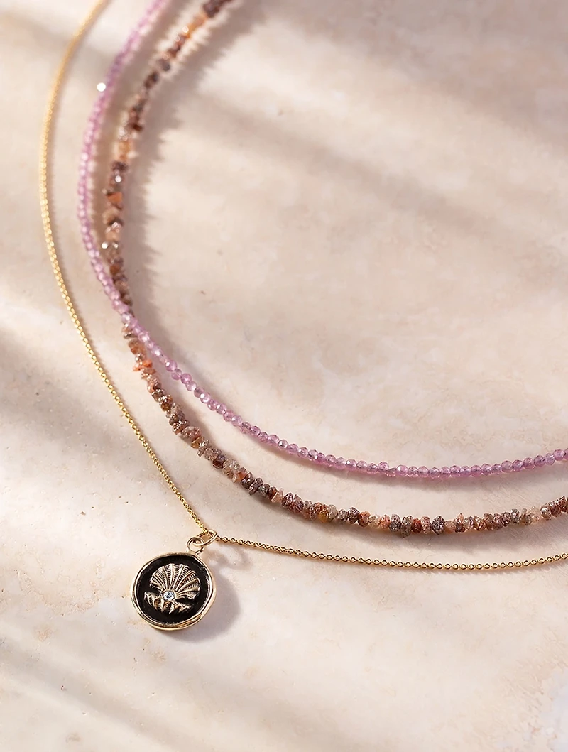 The World Is Your Oyster 14K Gold Talisman Necklace With Diamond