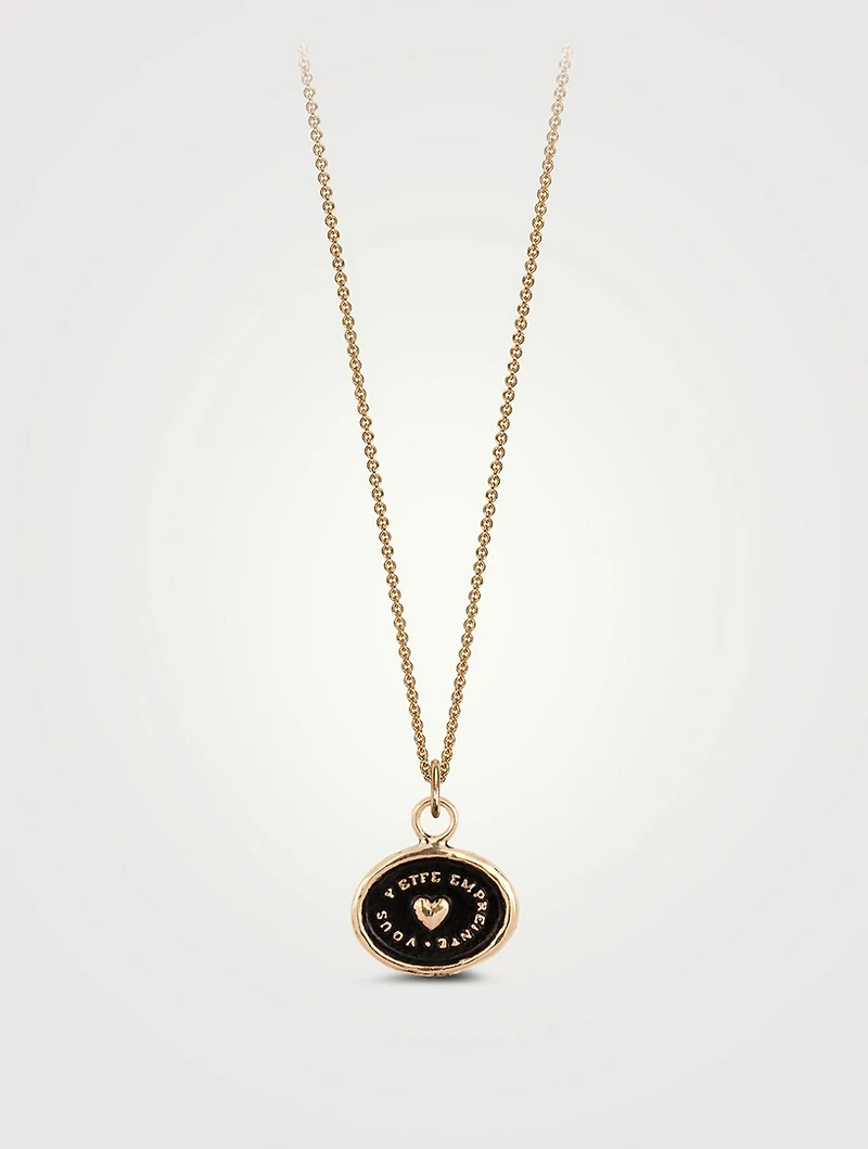 Heart Print 14K Gold Talisman Necklace