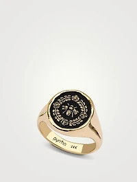 Honeybee 14K Gold Talisman Signet Ring