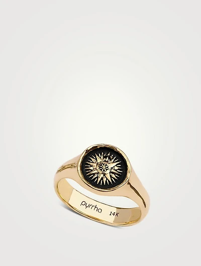 Direction 14K Gold Talisman Signet Ring