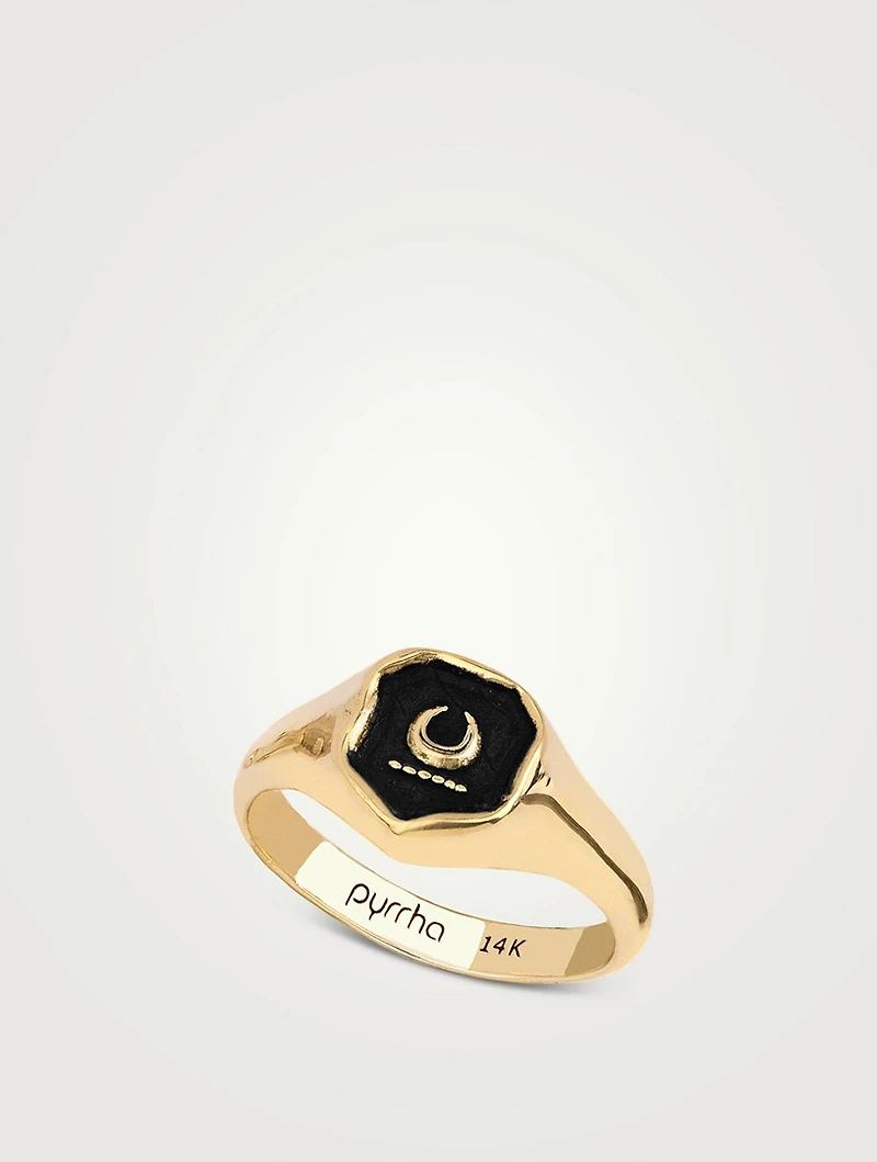 New Beginnings 14K Gold Talisman Signet Ring