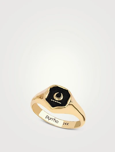 New Beginnings 14K Gold Talisman Signet Ring