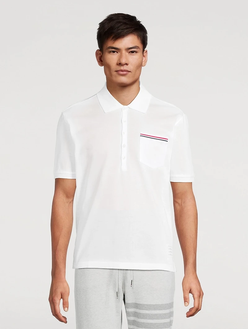 Piqué Polo Shirt With Pocket Trim