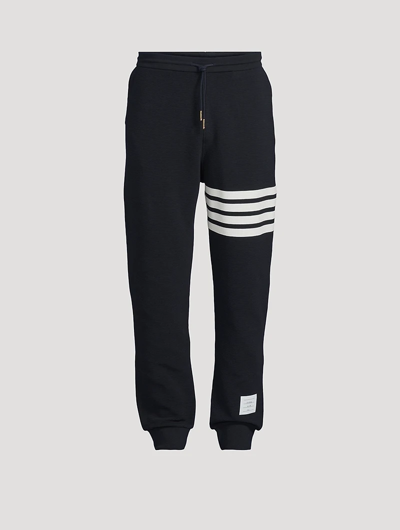 Cotton Ottoman Rib 4-Bar Sweatpants