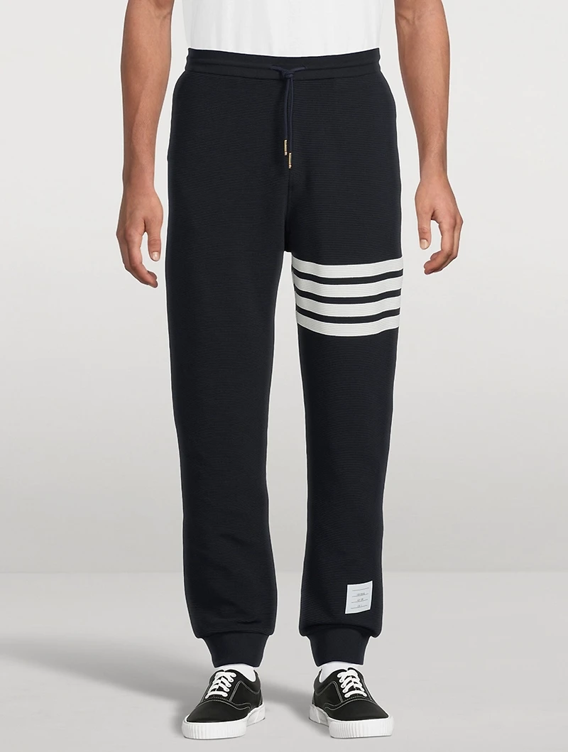 Cotton Ottoman Rib 4-Bar Sweatpants