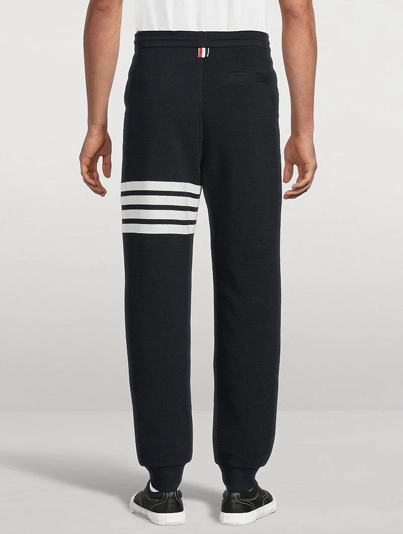 Cotton Ottoman Rib 4-Bar Sweatpants