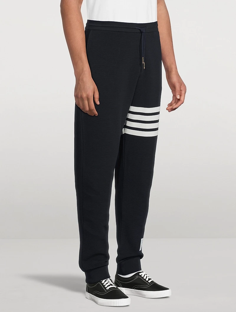 Cotton Ottoman Rib 4-Bar Sweatpants