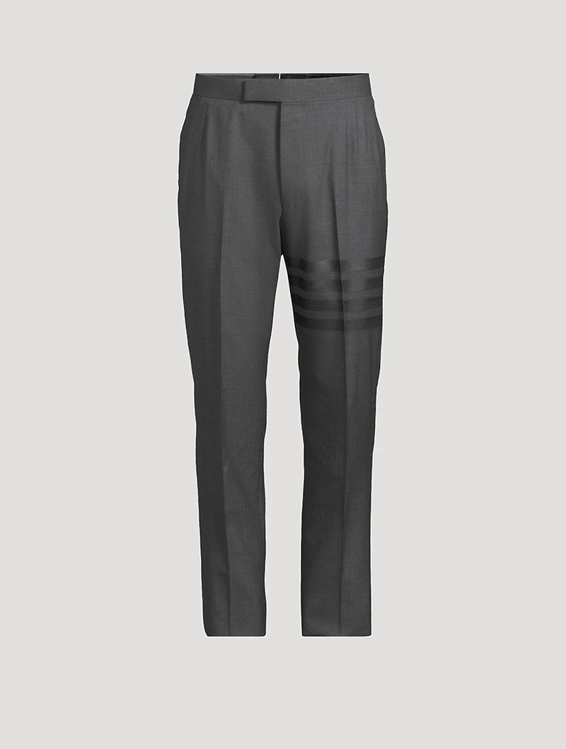 Wool Four-Bar Pants With Back Strap