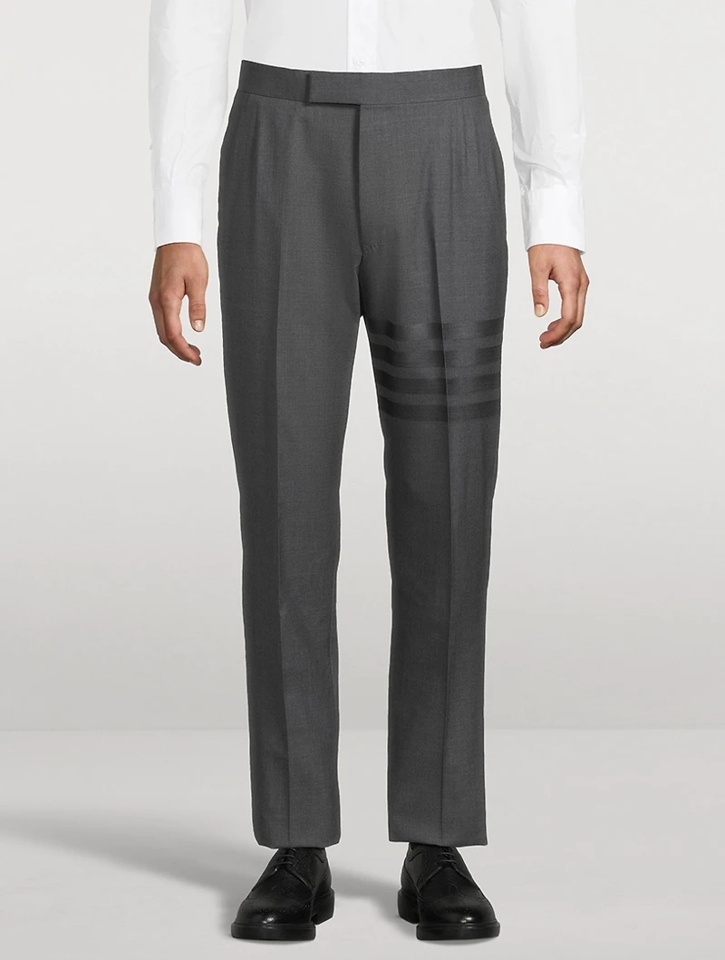 Wool Four-Bar Pants With Back Strap