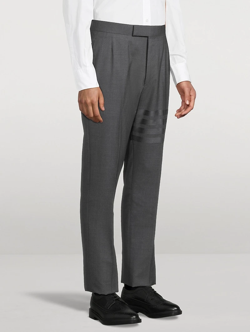 Wool Four-Bar Pants With Back Strap