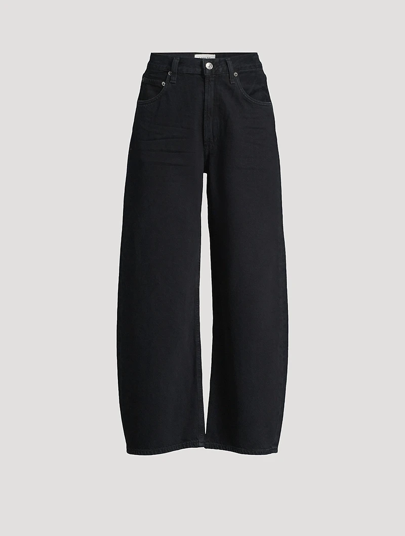 Low Curve Barrel-Leg Crop Jeans