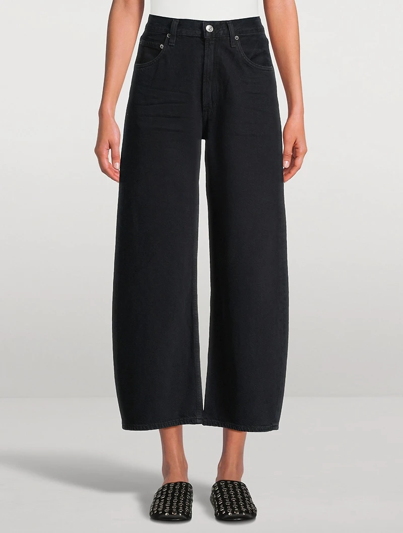 Low Curve Barrel-Leg Crop Jeans