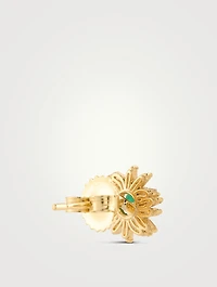 One-Of-A-Kind 18K Gold Emerald Stud Earrings With Diamonds