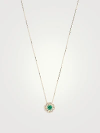 One-Of-A-Kind Spark 18K Gold Necklace With Emerald And Diamonds