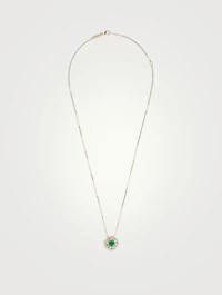 One-Of-A-Kind Spark 18K Gold Necklace With Emerald And Diamonds