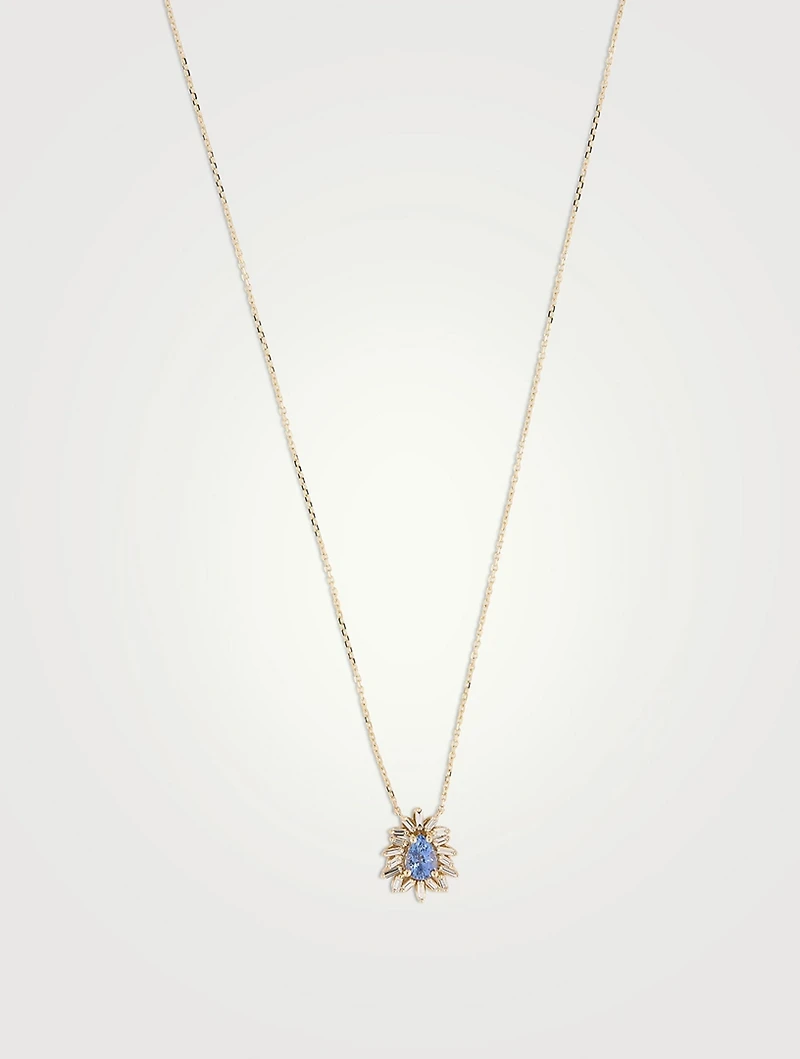 One-Of-A-Kind Spark 18K Gold Necklace With Blue Sapphire And Diamonds