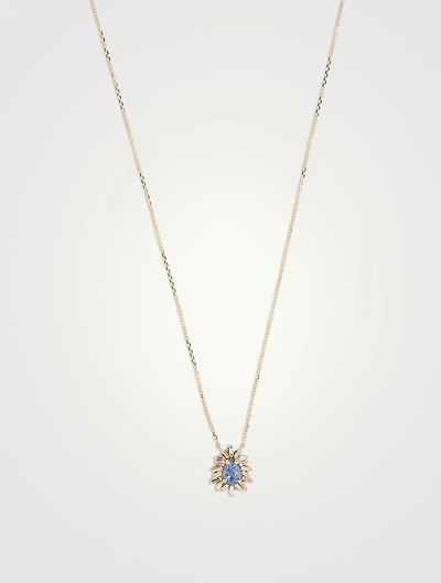 One-Of-A-Kind Spark 18K Gold Necklace With Blue Sapphire And Diamonds