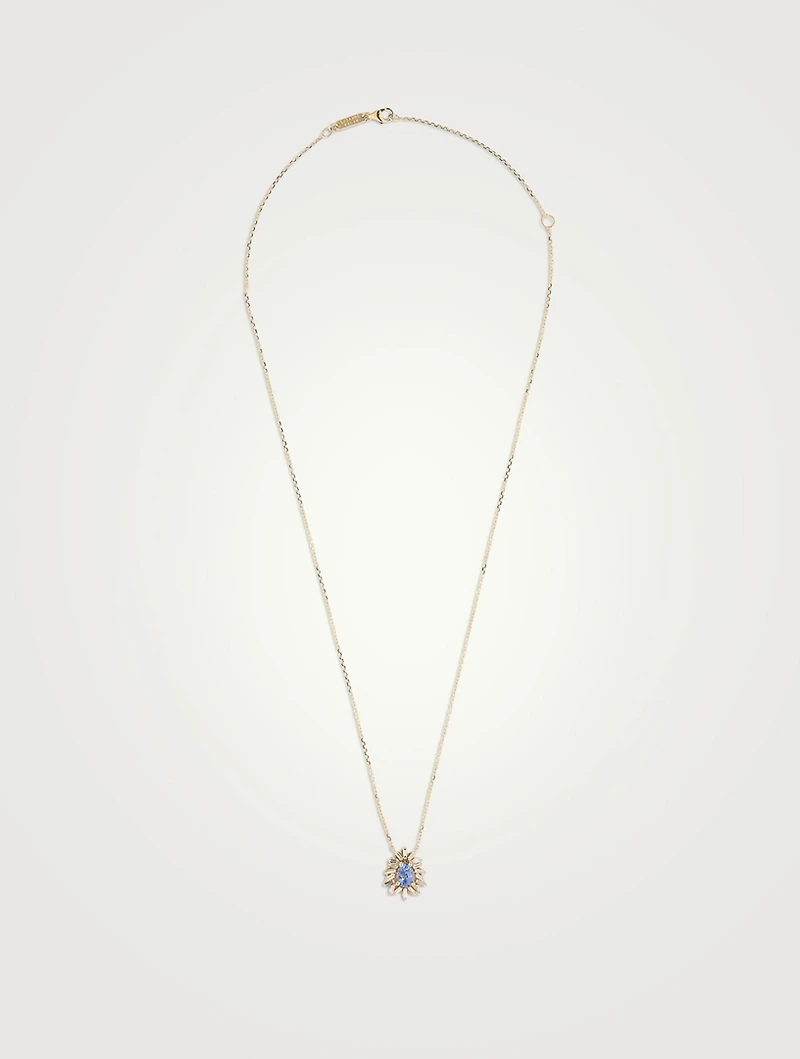 One-Of-A-Kind Spark 18K Gold Necklace With Blue Sapphire And Diamonds