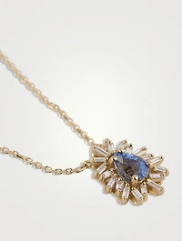 One-Of-A-Kind Spark 18K Gold Necklace With Blue Sapphire And Diamonds