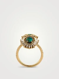 One-Of-A-Kind 18K Gold Opal And Emerald Ring With Diamonds