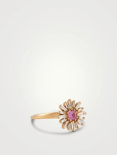 One-Of-A-Kind Spark 18K Rose Gold Pink Sapphire Ring With Diamonds