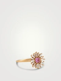 One-Of-A-Kind Spark 18K Rose Gold Pink Sapphire Ring With Diamonds