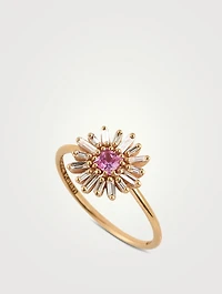 One-Of-A-Kind Spark 18K Rose Gold Pink Sapphire Ring With Diamonds