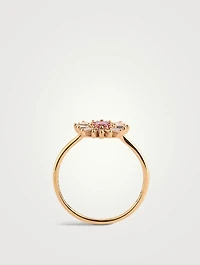One-Of-A-Kind Spark 18K Rose Gold Pink Sapphire Ring With Diamonds