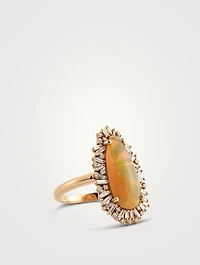 One-Of-A-Kind 18K Rose Gold Opal Ring With Diamonds